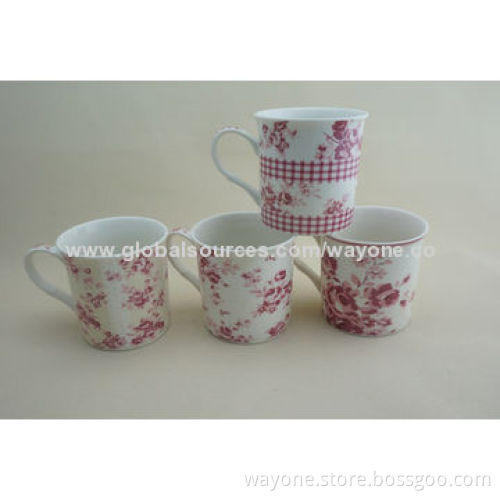 3pcs Tet Set (Tea Pot+Sugar Pot+Creamer) with Red Flower Design, Suitable for Promotion and Home Use